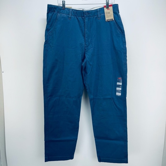 Levi’s XX Chino Pants Size L Ez Man’s Taper Stretch Blue New - Picture 2 of 14